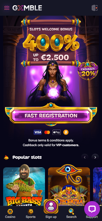 Gxmble Casino Skjermbilde for mobil